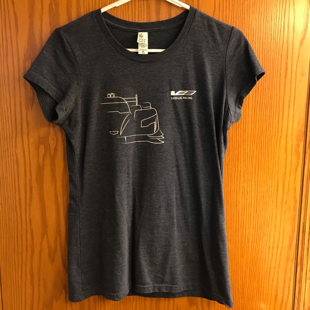Medium Grey Cadillac Racing Tee Automotive Car